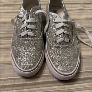 balera Silver Glitter Lace-Up Sneakers